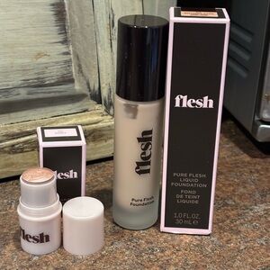 New Flesh Pure Liquid Foundation and highlighter